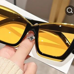 Retro Cat-Eye Fashion Glasses – Vintage Golden Frame Unisex Eyewear