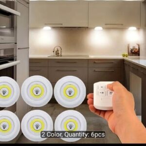3PCS Smart Wireless LED Under-Cabinet Lights with Remote Control