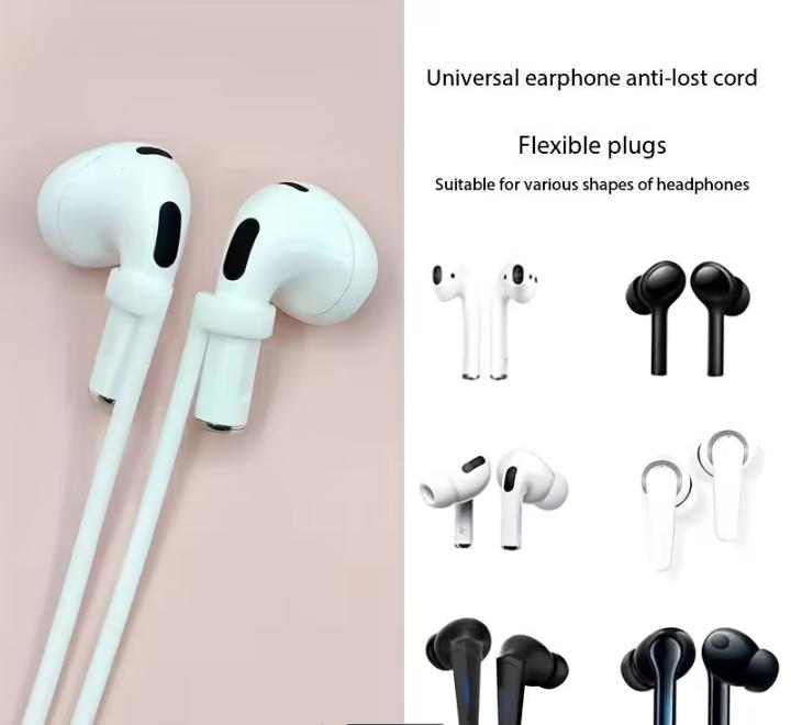 2PCS Soft Silicone Wireless Earphone Anti-Loss Sports Straps