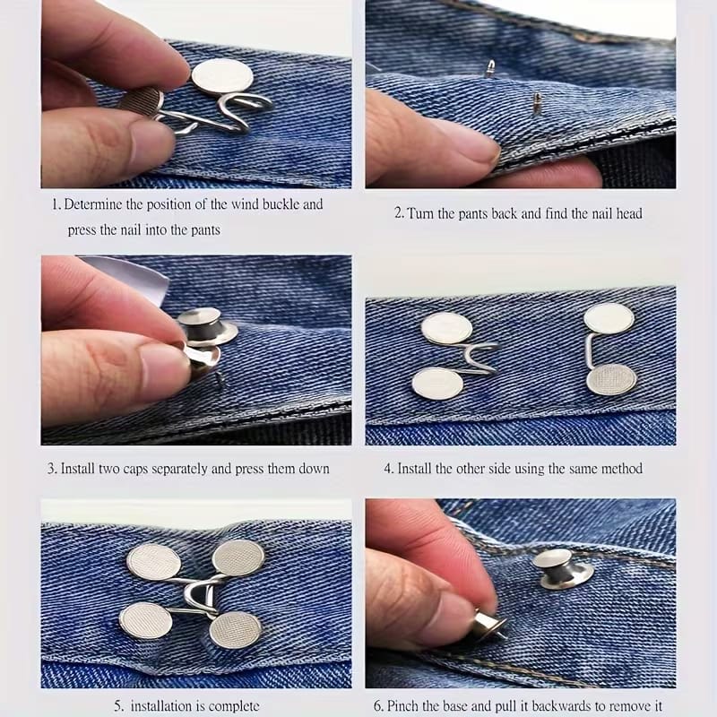 1 Set Invisible Adjustable Waist Reduction Buckle Pins