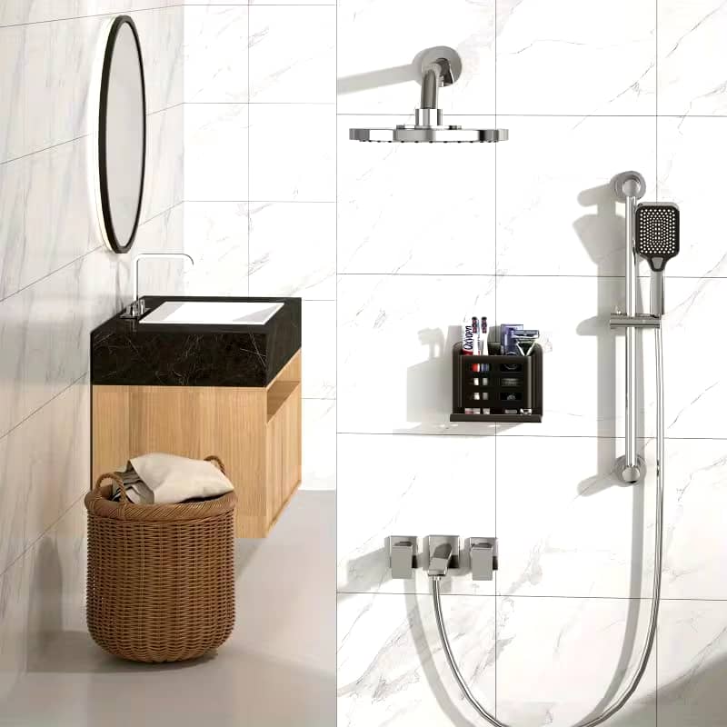 No-Drill Wall-Mounted Bathroom Organizer